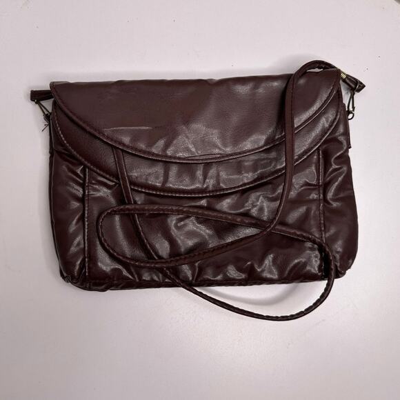 Vintage Brown Handbag Clutch with Strap - Picture 3 of 14